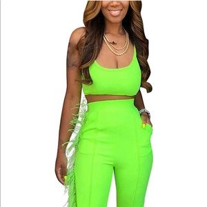 Neon two piece outfit